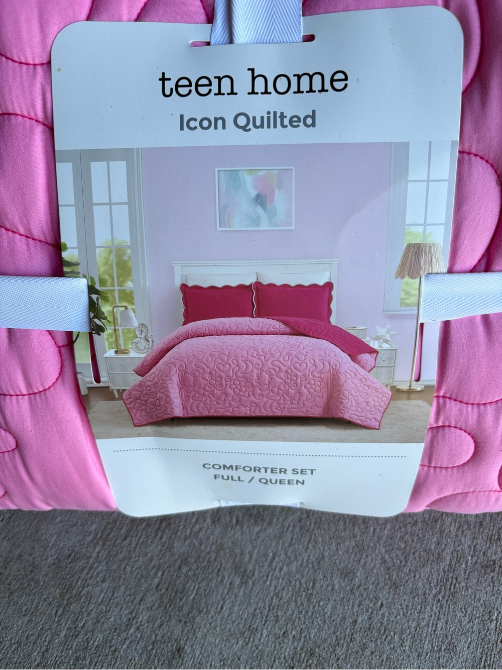 Teen Home Pink Icon Quilted Comforter Set - Full/Queen